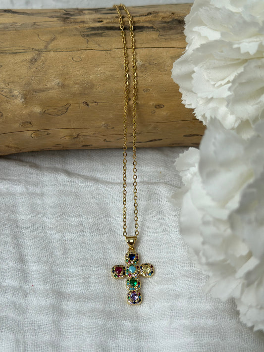 Colorful cross necklace - Elegant and Refined