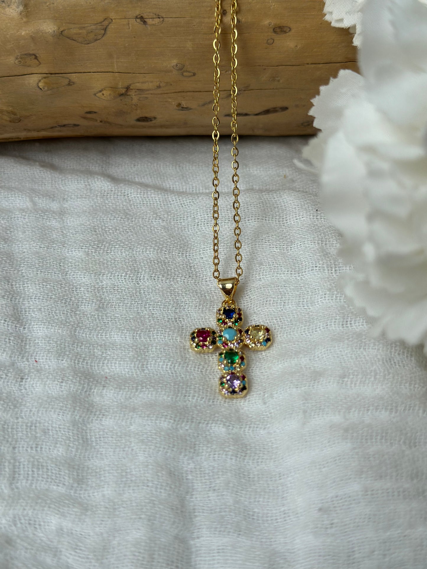 Colorful cross necklace - Elegant and Refined