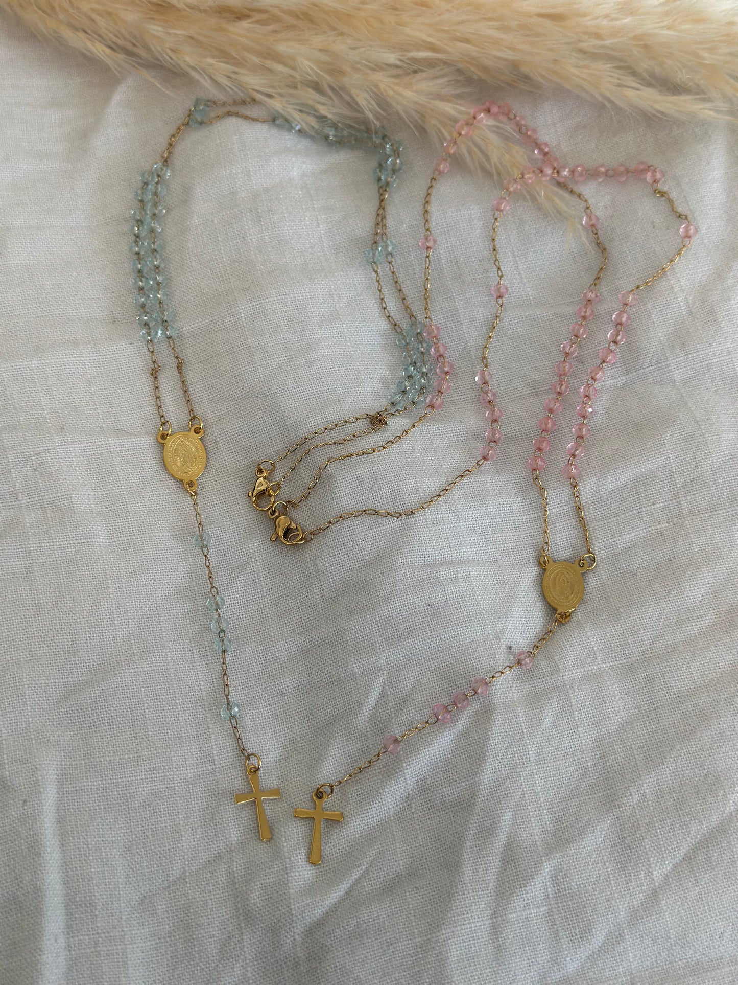 Collier Chapelet de Prière avec Perles et Croix